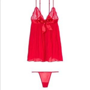 Lingerie. Red babydoll lingerie from Victoria secret.